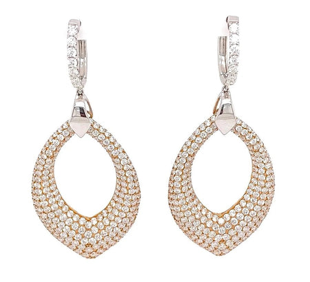 11.98ct two tone pave chandelier earrings