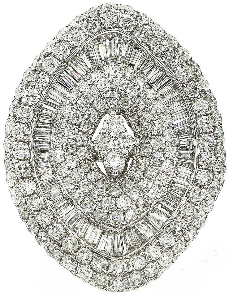 Modern White Gold & Diamond Cocktail Ring