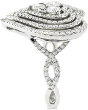 White Gold & Diamond Heart Shaped Cocktail Ring