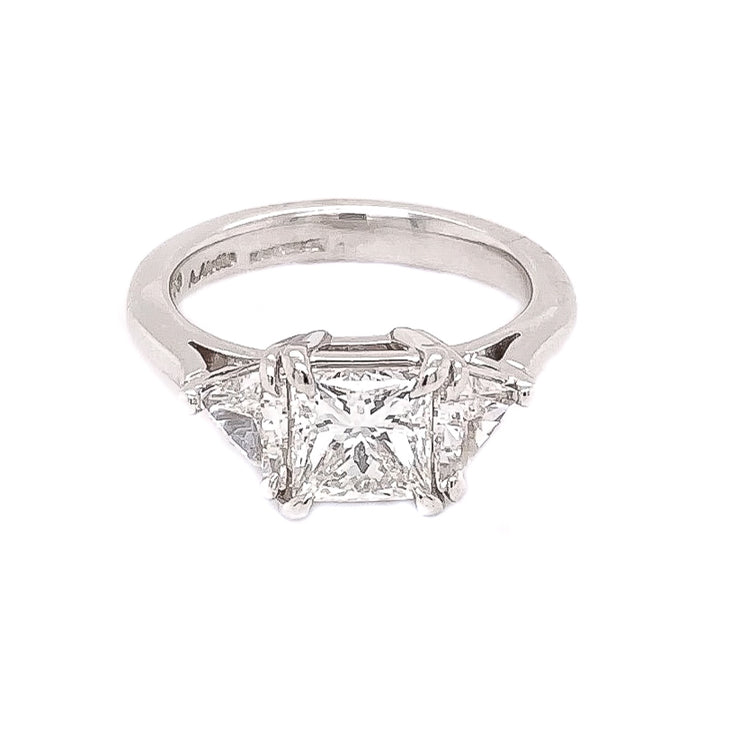 Platinum Princess Cut 1.85ct tw Engagement Ring.