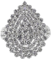 White Gold & Diamond Pear Shaped Illusion Set Cocktail Ring