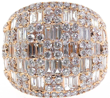 Rose Gold & Diamond Checker Design Cocktail Ring