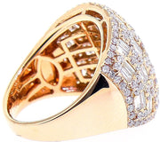 Rose Gold & Diamond Checker Design Cocktail Ring