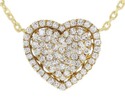 Yellow Gold & Diamond Heart Shaped Pendant