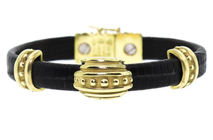 Vahe Naltchayan 18K Gold & Leather Bracelet