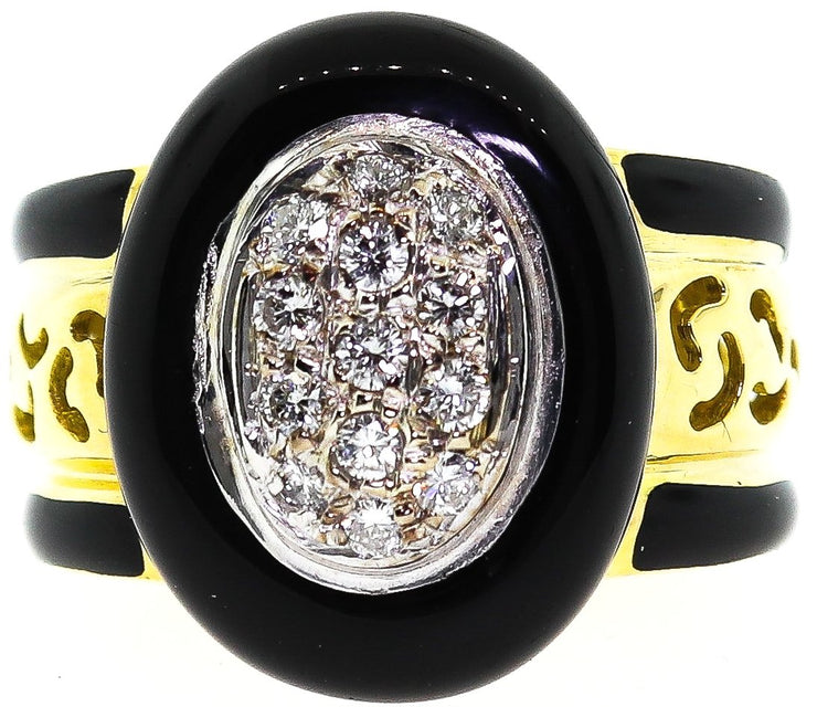 18k Diamond & Onyx Cocktail Ring