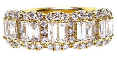 1.50ct  Round & Baguette Diamond 18k Band