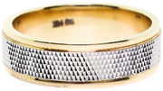 14k Two Tone Men's Wedding Band