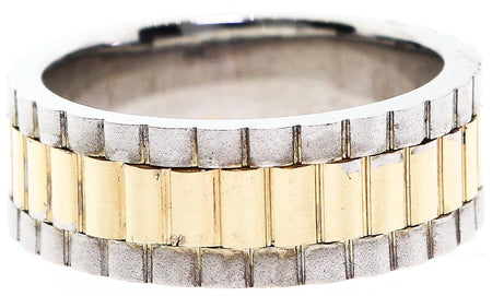 14k Two Tone Men's Wedding Band