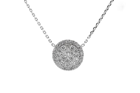 14k White Gold 1.20ct Diamond Disc Pendant