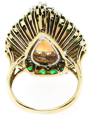 18k Vintage Opal Emerald & Diamond Ring