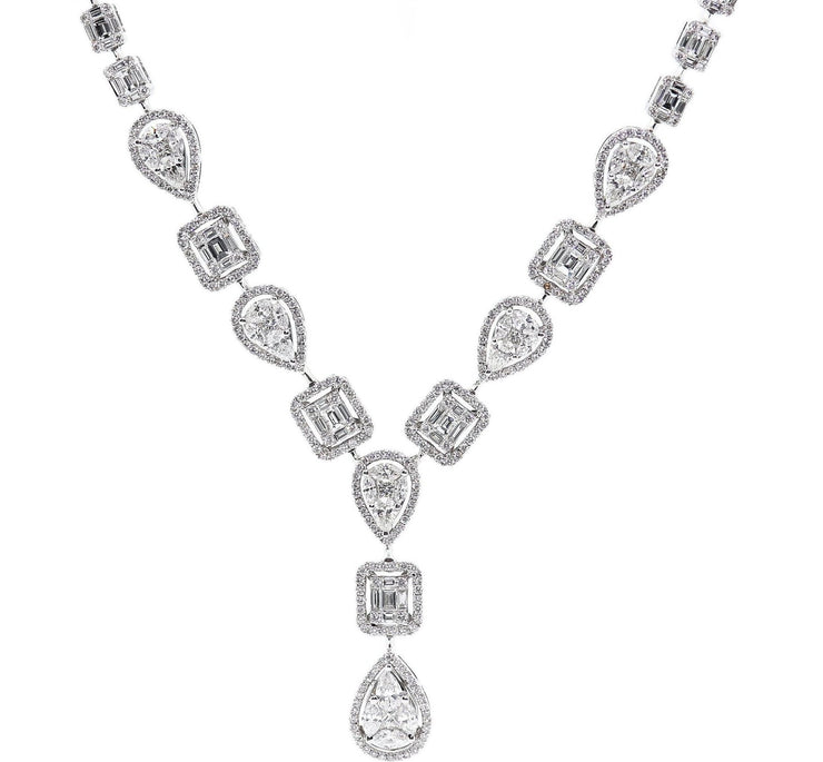 6.25ct 18k Gold Illusion Style Necklace