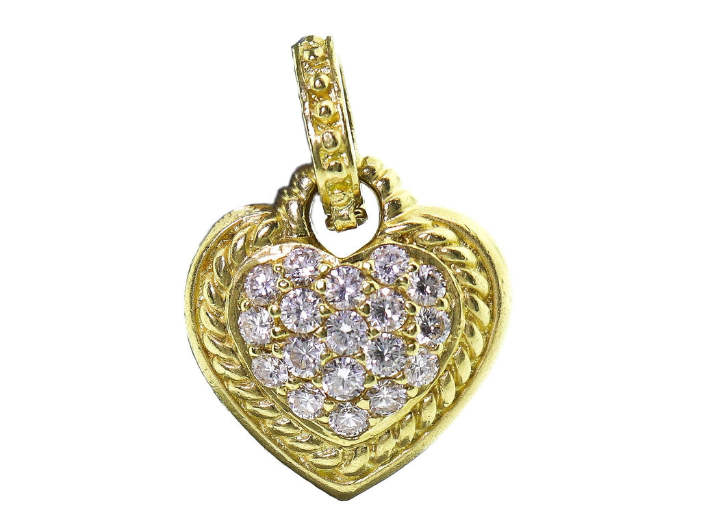 Jade Trau Penelope .82 carat Diamond Heart Pendant 18k Gold