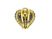 Sapphire & Diamond Heart Shaped 18k Gold Earrings