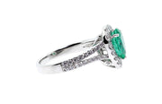 1.33Ct Emerald Pear Shaped Cocktail Ring