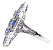 18k White Gold Sapphire & Diamond Cocktail Ring