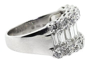 4.34ct 18k White Gold Round & Baguette Band