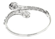5.25ct 18k White Gold Round & Baguette Modern Style Bangle
