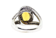 14k White Gold Citrine Ring With 1.85ct Diamonds