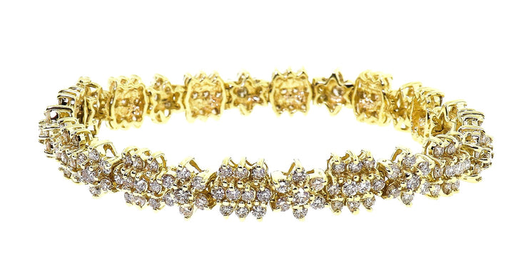 14k Yellow Gold Art Deco style 6.40ct Bracelet