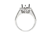 1.35 Pear shaped 18k White Gold setting with Rounds & Baguettes