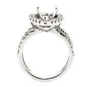 18k White Gold 1.83ct round halo Setting