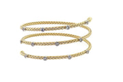 14k Yellow Gold Flexible wrap around bangle with 1.10ct diamonds