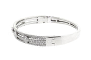 14k White Gold Cluster design bangle with 3.66ct of Diamonds