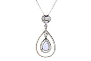 1.50ct Tanzanite pear shaped pendant with 1.40ct of Diamonds