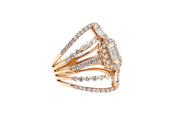 2.75ct 14k Rose Gold Elongated Style Cocktail Ring