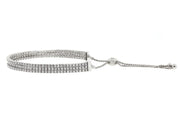 3.75ct 14k White Gold 3 strand adjustable tennis style bracelet