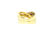 .70ct 18k two tone (white & yellow) crossover design cocktail ring
