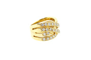 1.00ct 14k Yellow Gold crossover design cocktail ring