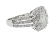 18k 2.30ct White Gold illusion style cocktail ring