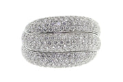 18k White Gold 3.00ct 3 row pave ring