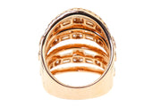 18k Rose Gold 4.00ct round & baguette long style cocktail ring