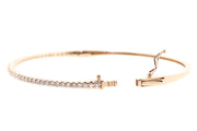 1.25ct 14k Rose Gold single row bangle