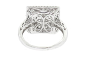 2.10ct 18k White Gold square cocktail ring