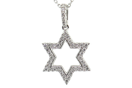 .40ct 14k White Gold Star of David  pendant