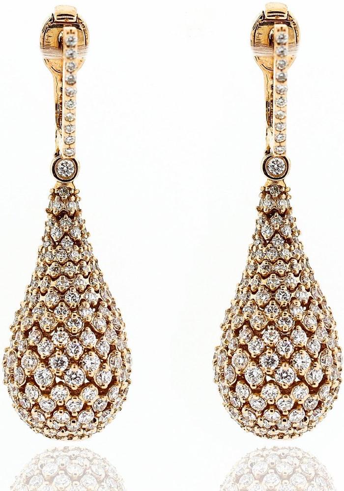Rose Gold & Diamond Drop Earrings
