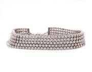 6.00ct 18k white gold mesh style flexible multi tennis bracelet
