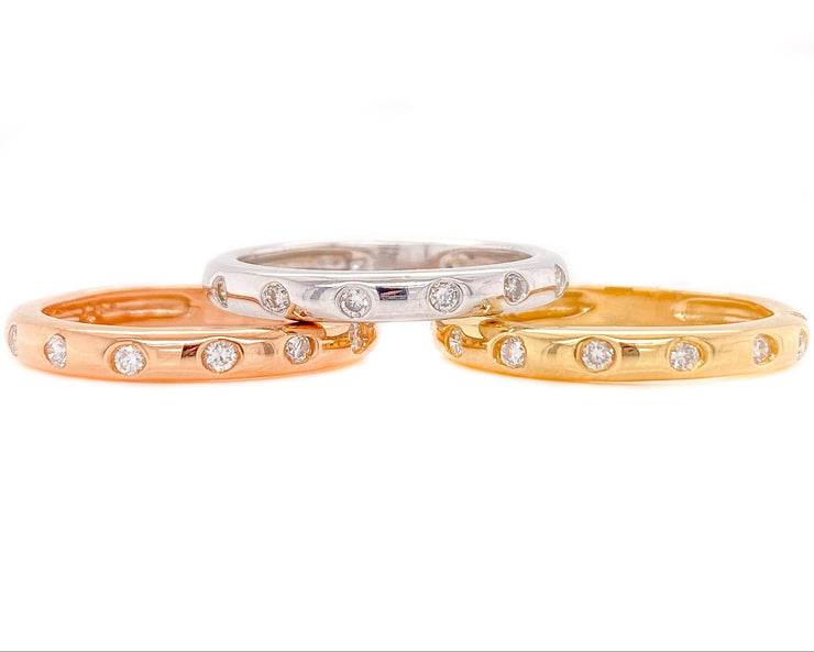 .50ct TW Set of 3 bands 18k White, Yellow & Rose Gold