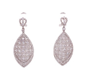 5.80ct 18k white gold drop style hanging earrings