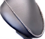 7.50ct 14k white gold tennis necklace with round and baguette diamonds