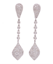 4.00ct 18k White Gold, Pave drop Earrings